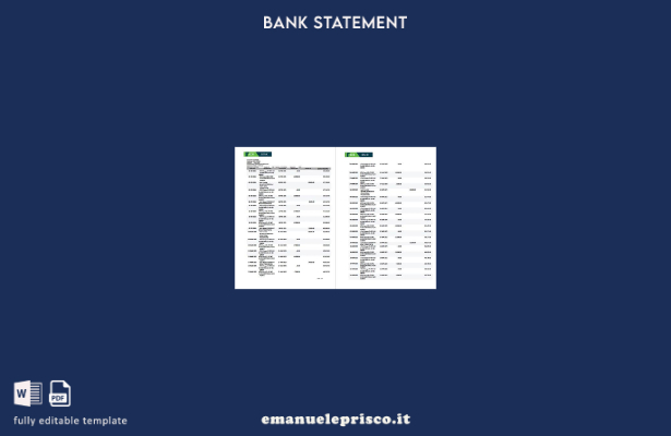 modello di pagine di parole dell'estratto conto bancario Kenya KCB in stile veri